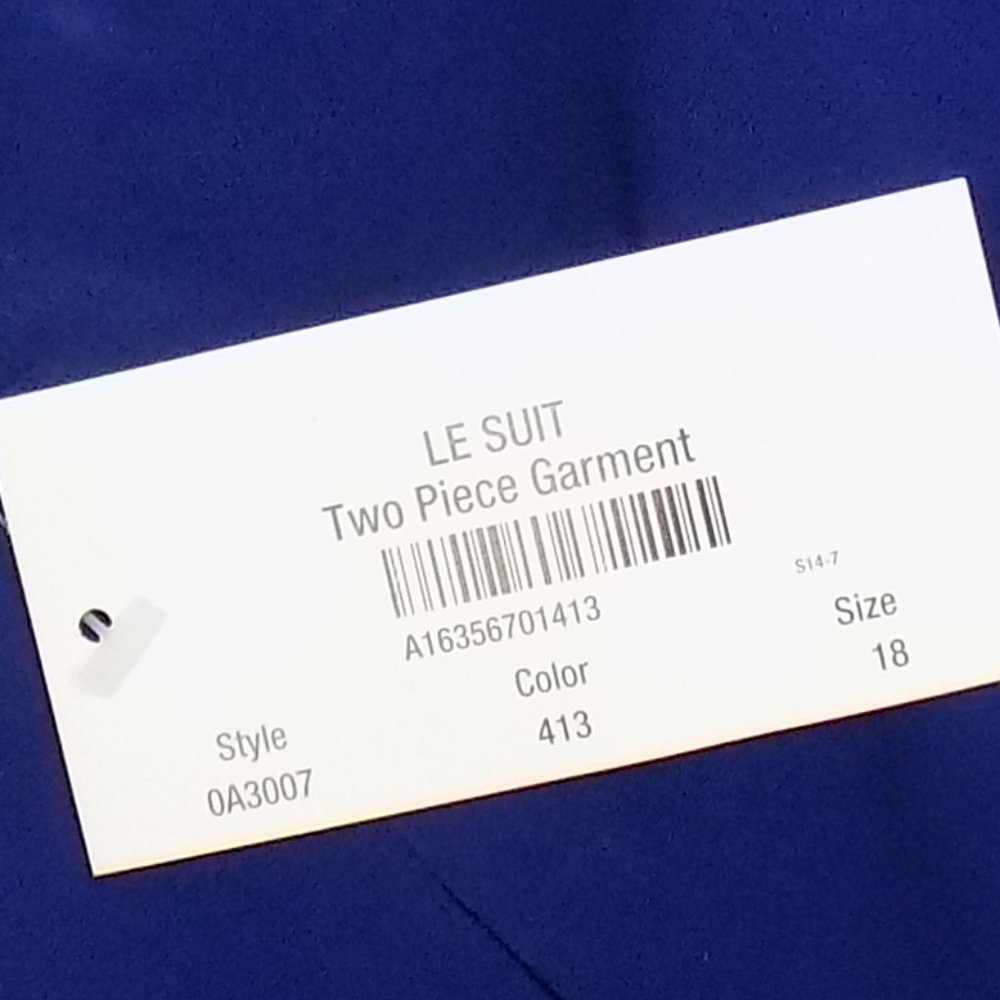 Le Suit 2-Piece Blue Pant Suit Blazer & Pants Set Size 18 NEW WITH TAGS - Picture 14 of 14